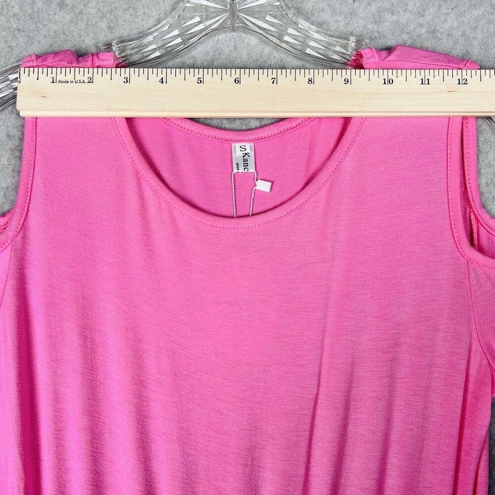 Kancystore Maxi Dress Womens Small Pink Black Floral Cold Shoulder Boho Summer - Picture 6 of 15